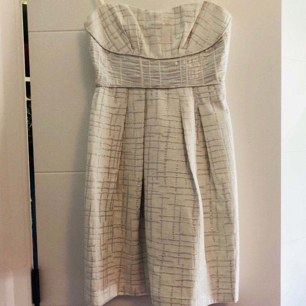 BCBG White Strapless Dress